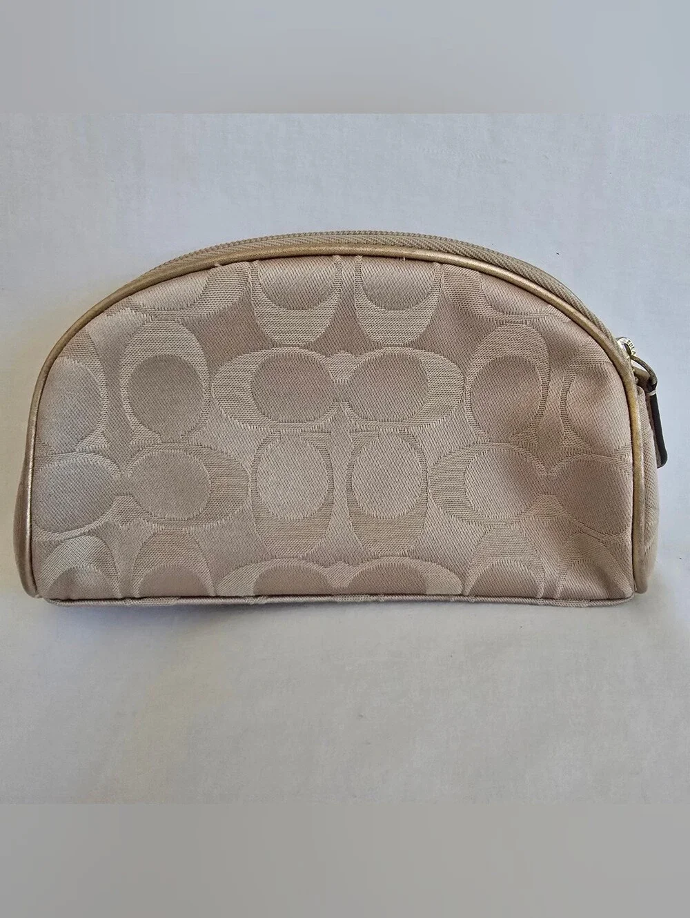 Authentic COACH & Estee Lauder Collab Signature C Jacquard Cosmetic Pouch